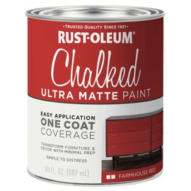 Rust-Oleum Farmhouse Red Chalked All-in-One Ultra Matte Paint | One Coat Coverage | No Primer, Sanding, Or Topcoat Needed | Easy Clean Up | Made in USA | 30 OZ