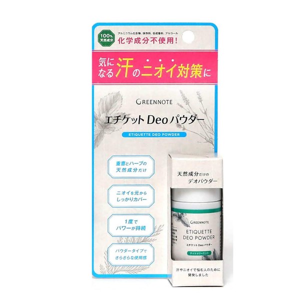 Etiquette Deo Powder, Tetry Mint, 0.4 oz (12 g), Natural, Additive-Free, Sensitive Skin