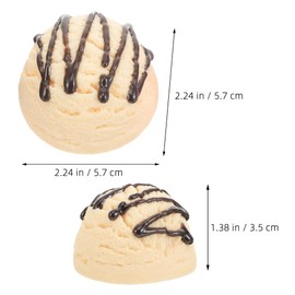 LOGOFUN Artificial Ice Cream Fake Ice Cream Balls Simulation Food Ice Creams Model for Home Kitchen Dessert Shop Photography Prop - Vanilla