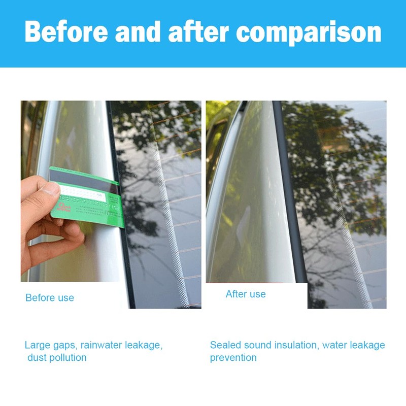 19.7FT Universal T-Shape Car Windshield Weather Stripping - Self-Adhesive Rubber