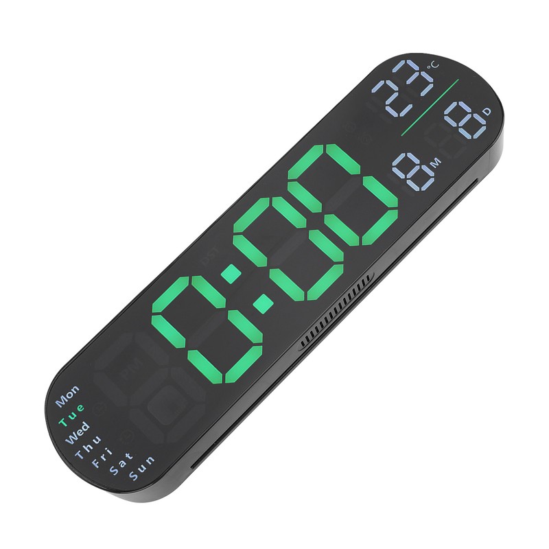 Digital Wall Clock Large Display with Remote Control Auto Brightness