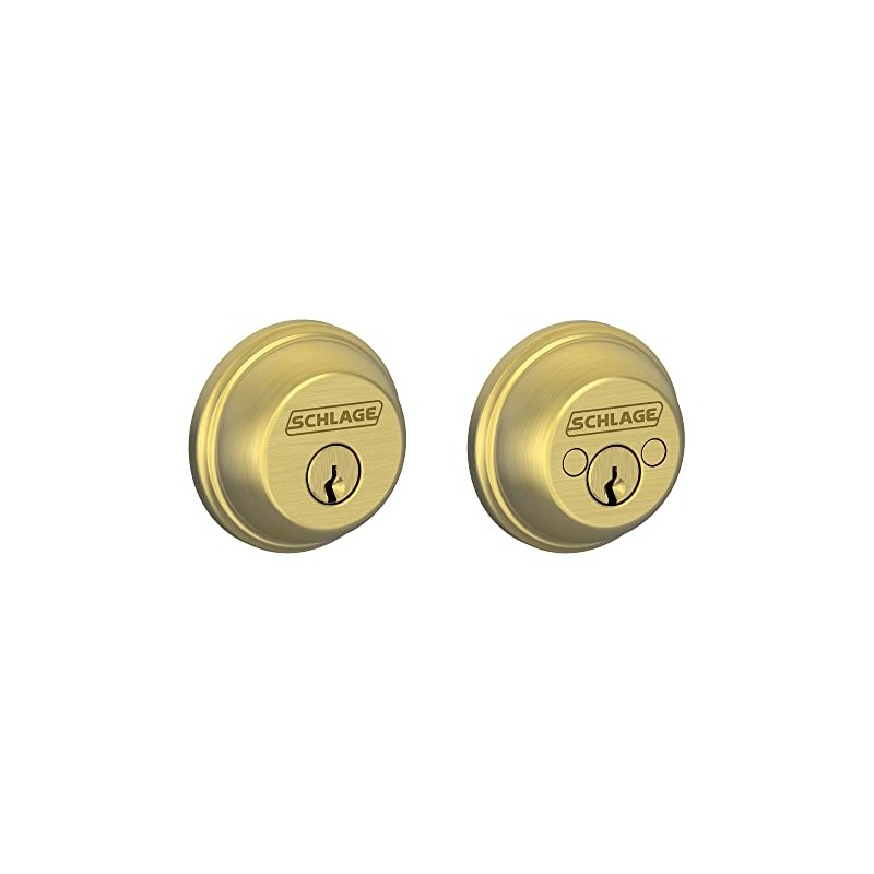 Schlage B62N 608 Double Cylinder Deadbolt, Satin Brass