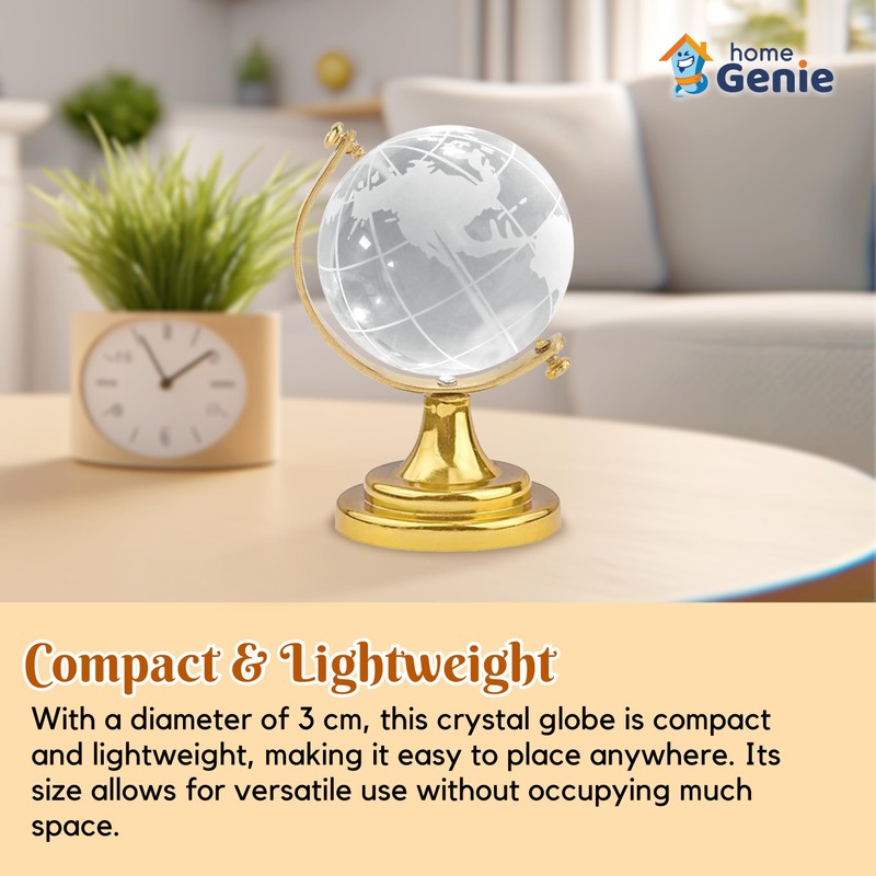Home Genie Crystal Globe | Premium Quality Crystal Sphere |