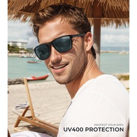 Perfectmiaoxuan Polarised Sunglasses Men/Women Vintage Elegant Glasses Frame Classic HD Pilot Lenses Outdoor Sports Golf Driving Fishing Travel Glasses Fashion Sunglasses, 【L3】Black+Red+Brown