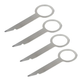 maxtachi Radio Removal Tool, Pack of 4, Hard and Durable Car Radio Removal Tool, Easy to Install, Easy to Remove, Suitable for Most Cars, Silver