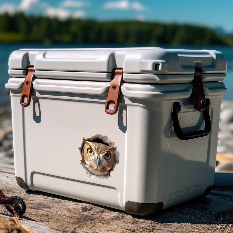 Owl Hole Wall Decal – 3D Forest Bird Sticker –