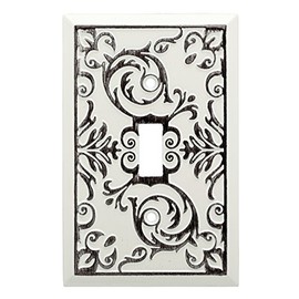 Brainerd Fairhope 1-Gang White Wash Single Toggle Wall Plate