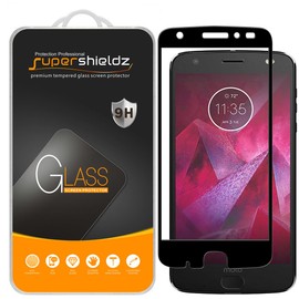 Supershieldz (2 Pack) Designed for Motorola (Moto Z2 Force) Edition and Moto Z Force Edition (2nd Gen) Tempered Glass Screen Protector, (Full Screen Coverage) Anti Scratch, Bubble Free (Black)