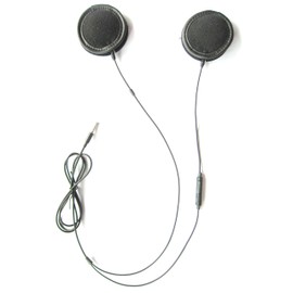 KOKKIA SportHelmet (BLACK cables): Helmet Stereo Earphones + Microphone and Remote-Control for most Smartphones/Devices.