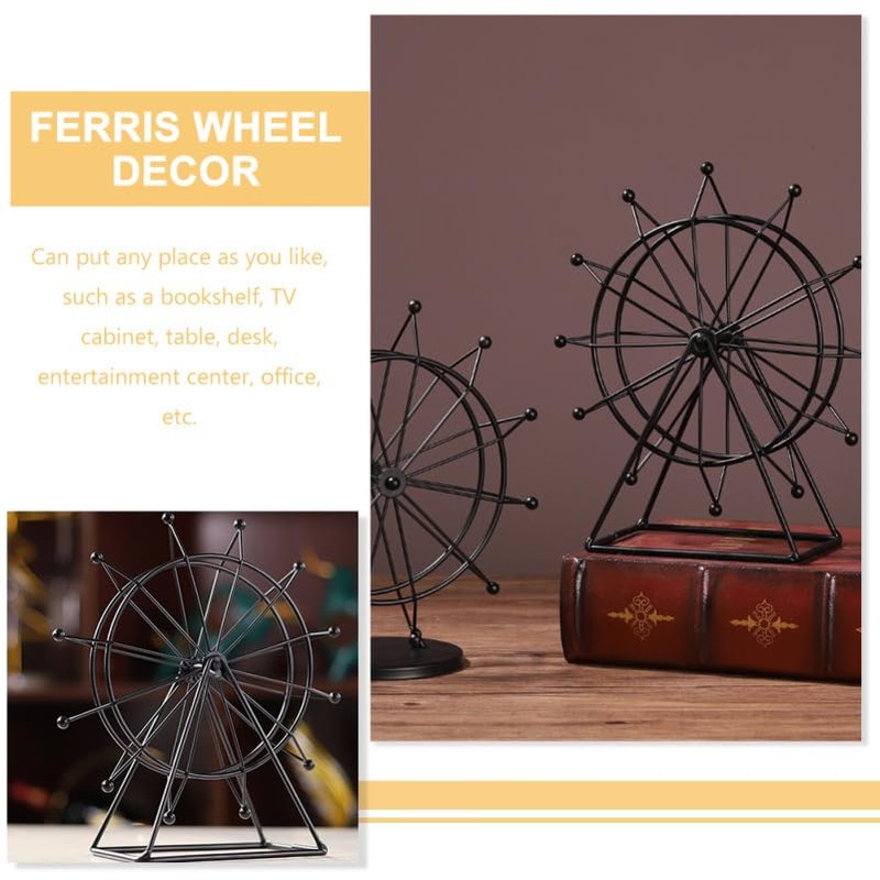 Gatuida Ferris Wheel Model Ferris Wheel Decor Iron Crafts Gold