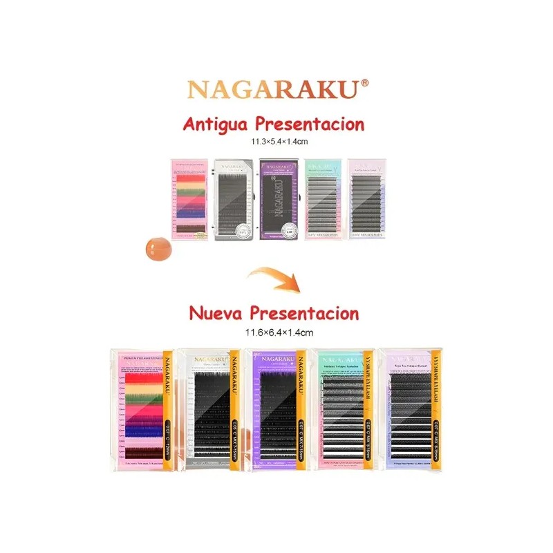 Extensiones De Pestañas Nagaraku Premium Una Sola Medida