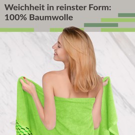 Lashuma Bade Beach Towel Large Apple - Green Lugano XXL Sauna Towel 80 x 200 cm