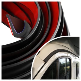 26.25Ft RV Rain Gutter Diverter with J-Shape Drip Guide Rail, Self-Adhesive Gutter for Roof Reducing Waterlogging, Universal Trim Molding Fit Car Truck RV Accessories