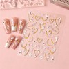 5D Embossed Daisy Lavender Nail Stickers, 5 Sheets Self Adhesive