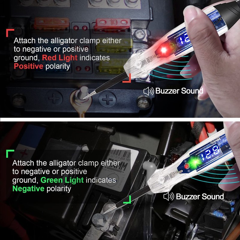 AWBLIN Upgraded Automotive Buzzer Test Light 4-60V DC Digital LED