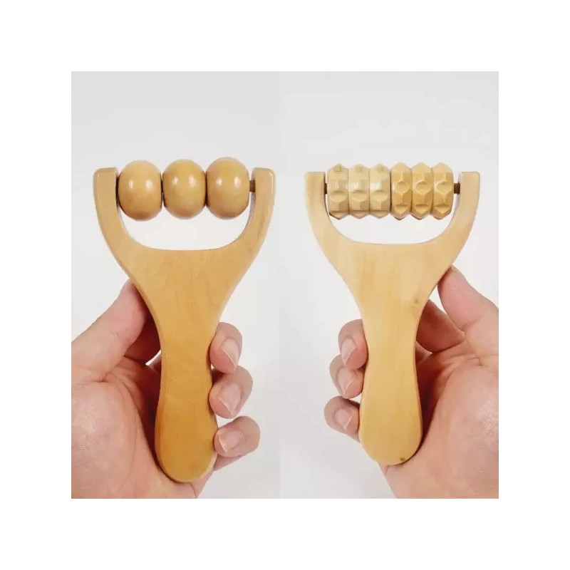 Haedangsang-eopseum 셀프 다리마사지기 나무 롤링 발바닥 마사지 [돌기형] Self Foot