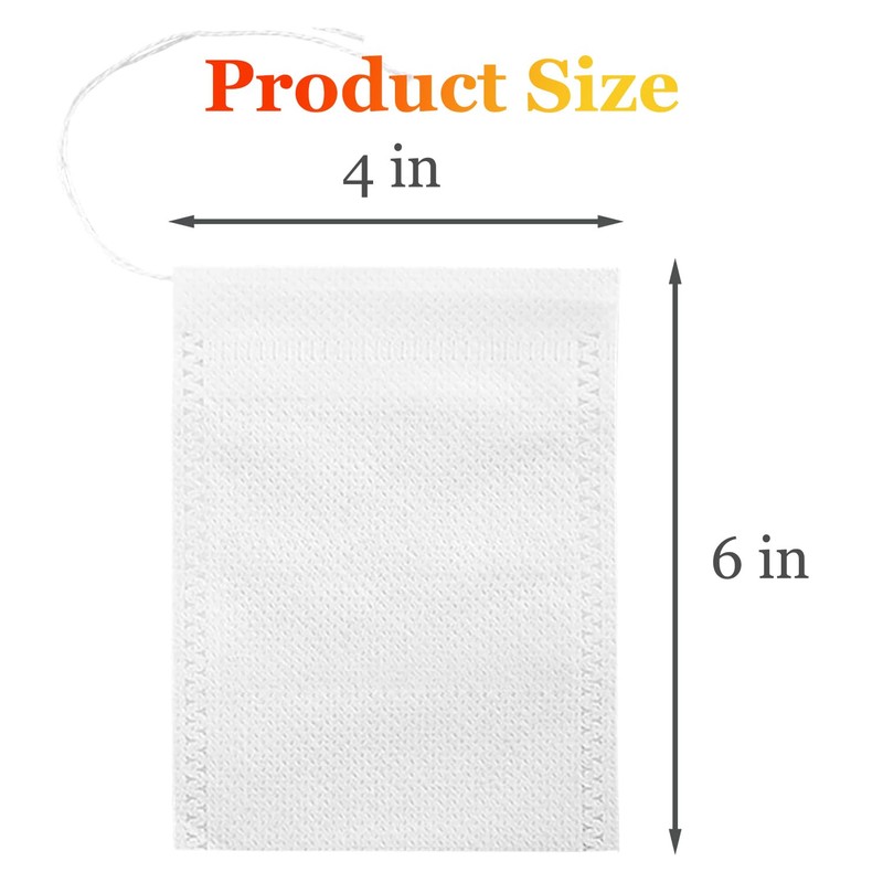 Yzurbu 200pcs 4''x6'' Tea Filter Bags for Loose Leaf Tea,