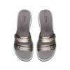 Clarks Women's Breeze Piper Slide Sandal, Pewter Synthetic, 12