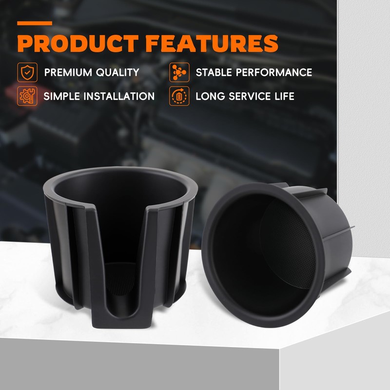 GoaMotors 2pcs Center Console Cup Holder Insert Left Front &