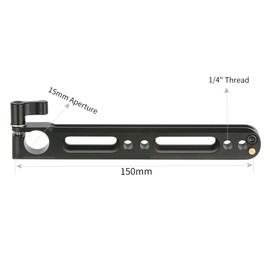 NICEYRIG 15mm Rod Clamp with Safety NATO Rail, Single Rod Clamp with 1/4" Threaded Holes
