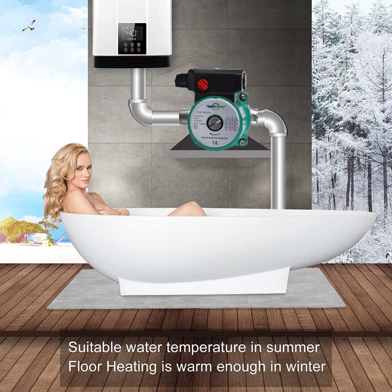 BOKYWOX 110-120V 3/4'',3-Speed Food Grade Domestic Circulation Pump Hot Water