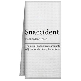 Joyriza Funny Snaccident Kitchen Towels Decor, 16x24 Inch Hostess Gift Dish Towel, Tea Towels with Sayings, Decorative Absorbent Dishcloths Gifts for Women