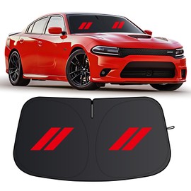 Windshield Sun Shade for Dodge Charger 2011-2024, 300T Silver Sun Visor Foldable Front Window Sunshade Sun Visor Protector Block UV Rays （2011-2024）