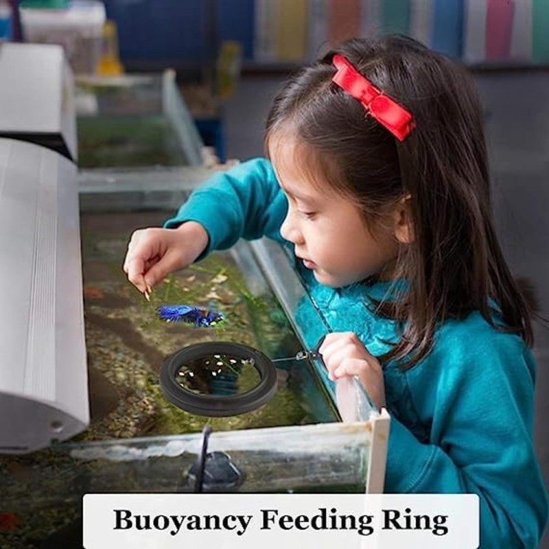 SunGrow 2 Betta Feeding Ring, Prevent Water Turbulence from Washing