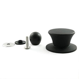 PZRT Universal Pot Lid Cover Knob,Anti-Heat Silicone 2.3 inch Base Replacement Cookware Pot Lid Handle Circular Handgrip with Screw Nut - Black