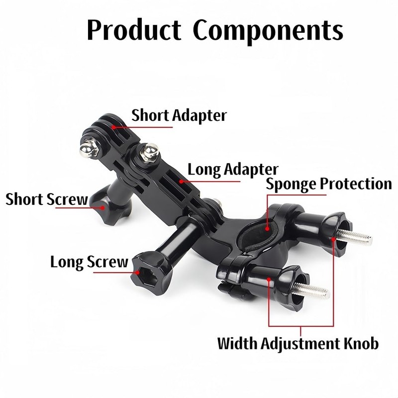 Dreneco Motorbike Handlebar Mount Adapter for GoPro Hero Series and