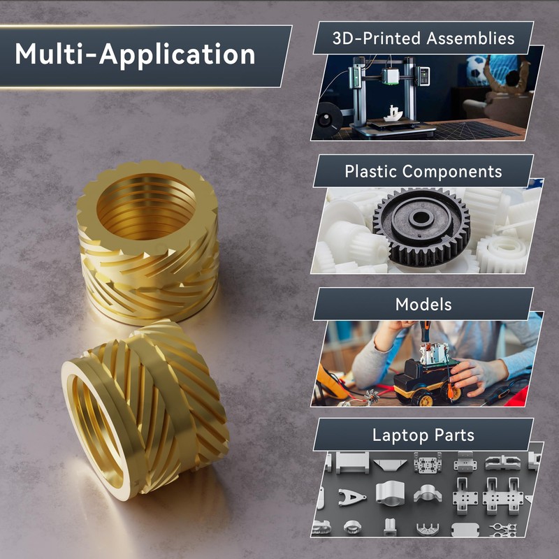 DACKZZM Threaded Insert, M6 Melting Nuts Made of Brass Insert
