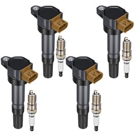 4-Pack UF634 Ignition Coils & 95712 Spark Plugs Kit Compatible with Suzuki Grand Vitara/Kizashi / SX4 2010-2013, 2.0L 2.4L L4 - Replaces 3340051K40 3340051K60 AP5325 95712 & more