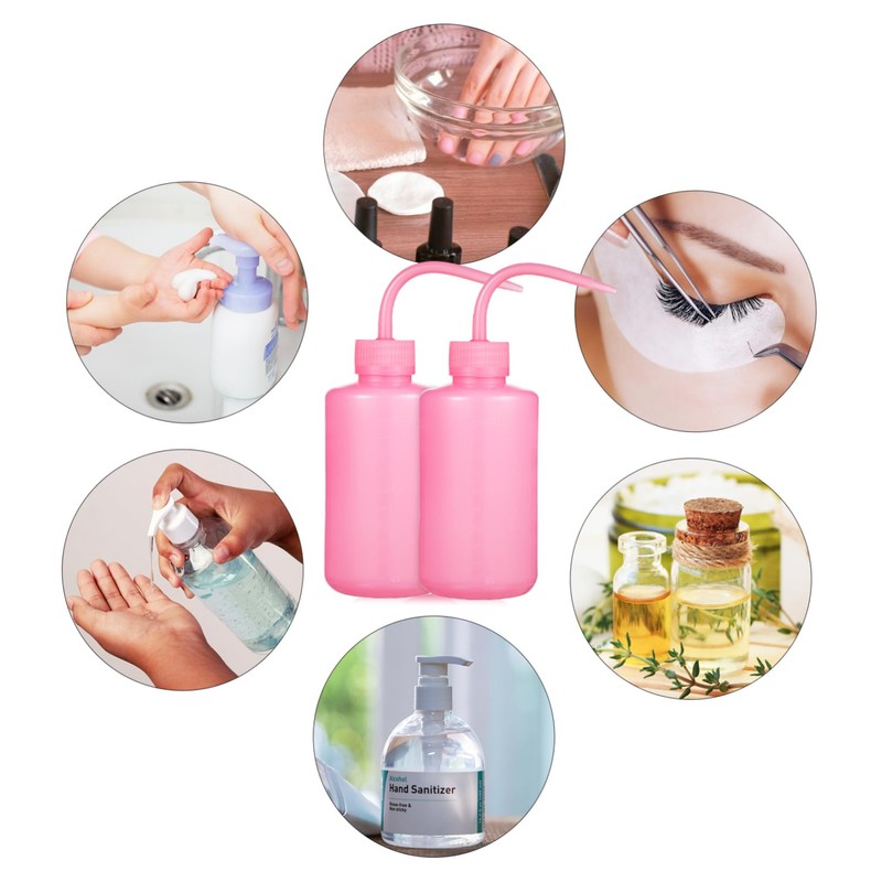 Healeved 2pcs Eyelash Cleaning Bottles Nozzle Portable Squeeze Water Bottles