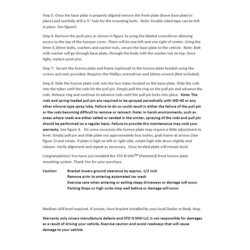 STO N SHO Front License Plate Bracket Compatible with 2024-2025