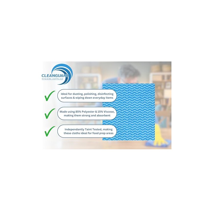 Sanisafe 100 Pack Blue LARGE All Purpose Cleaning Cloths -