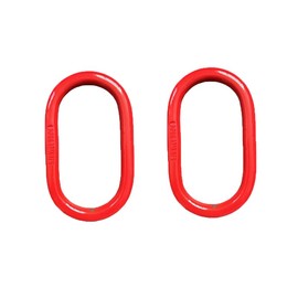 BTMPYLYT Oblong Master Link, 2Pcs, 5/8’’,6600lbs,Grade 80 Steel Heavy Duty Chain Lifting Ring, for Lifting and Rigging Applications – Red