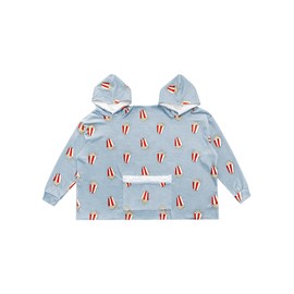 Jongdari Couples Hoodies Pajamas, Oversized Two Person Hoodie Couple Sweaters Funny Popcorn Matching Hoodies - Grey