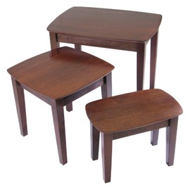 Winsome Solid Composite Wood 3-Piece Nesting Table - Antique Walnut
