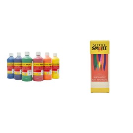 Casafoyer Washable Finger Paints and Fine Tip Markers Combo Kit - Creative Art Bundle for Kids
