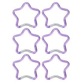 TIXIPEM Star Shaped Snap Clip [6 Pack] - Durable Keychain Clip Spring Snap Hook Use for Backpacks, Outdoor Traveling Walking & Camping Hiking - [Light Purple/Aluminum Alloy]