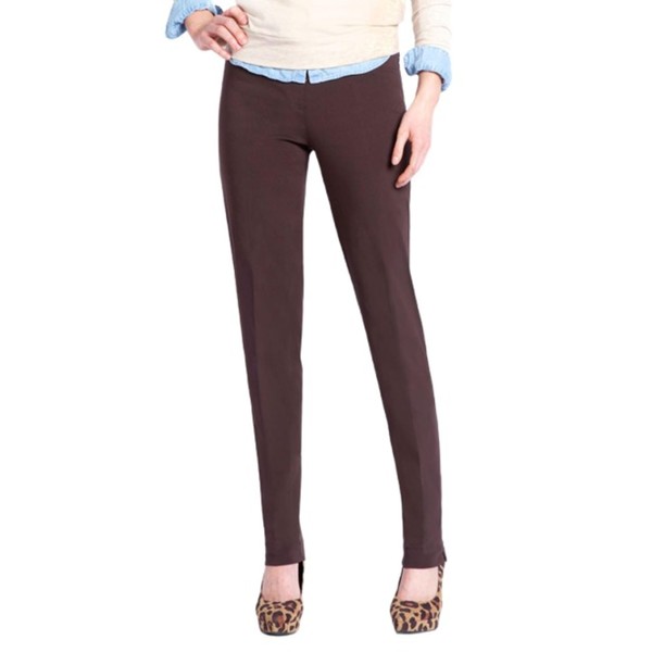 SLIM-SATION Women's Wide Band Regular Length Pull-on Straight Leg Pant