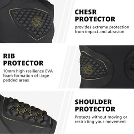 TUOYR Mens Football Padded Shirt Baseball Compression Vest with Pads Chest Rib Protector Adult Protective Sleeveless Undershirt Heart Guard for Softball Rugby Lacrosse