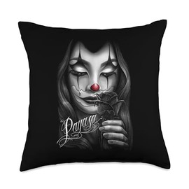 Payasa Chicana Chola Style Lowrider Mexican American Latina Throw Pillow