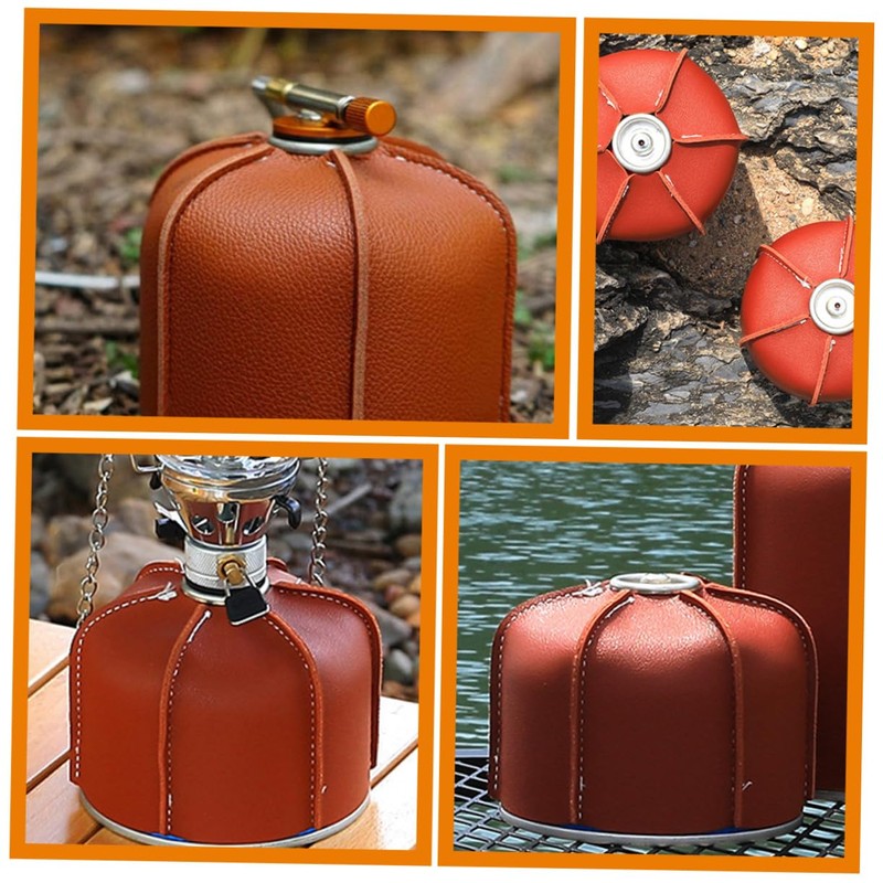 LALAFINA Leather Gas Tank Cover Cover Grill Accessory Gas Canister