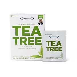 20x Tea Tree Eyelid Wipes - Pack of 20 Biodegradable Eyelid Wipes for Dry Eye Blepharitis MGD and Demodex