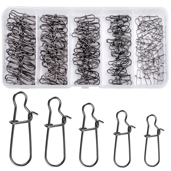 Stainless Steel Duo Lock Snap Swivels, 150pcs Fishing Nice Snaps High-Strength Fishing Connector Fishing Tackle Kit for Saltwater Freshwater