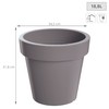 Prosper Plast Lofly Flowerpot, 34.5 x 31.8 cm, Stone Grey,