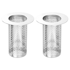 sourcing map 2 Pack Shower Drain Strainer, 3.2" x 2.6" 304 Stainless Steel Floor Drain Strainer Deep Sink Hair Catcher for Kitchen Bathroom Balcony Floor Drain, Fit Hole Size from 1.6" to 2.4"