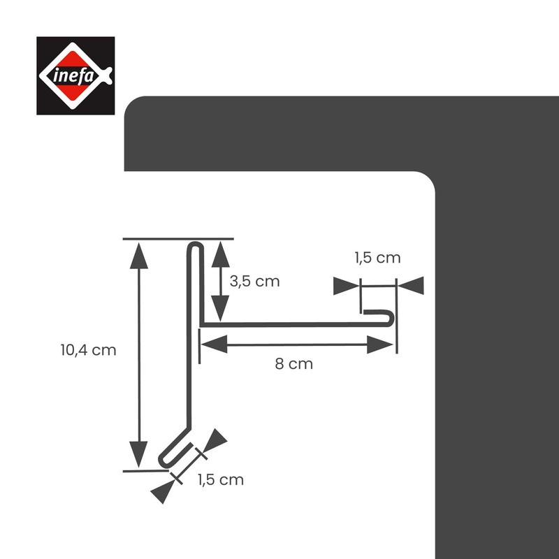 INEFA Aluminium Sheet with Waterfold, 200 cm, 1 Piece Silver
