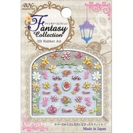 BN FNT-01 Nail Stickers, Nail Art, Rubber Stickers, Fantasy Collection, Watercolor Flowers